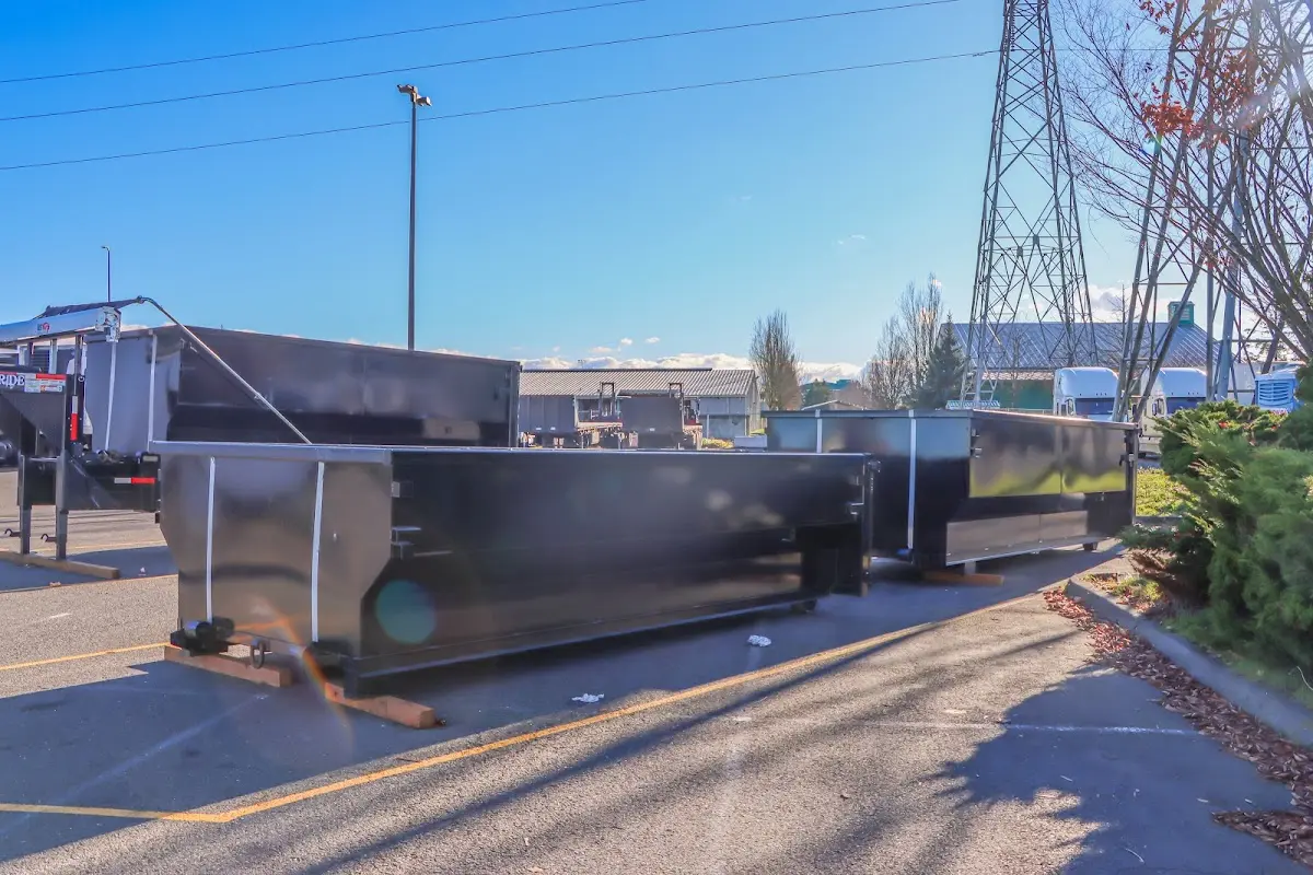 Roll-off dumpster ready for waste disposal at job site for Estate Cleanout Dumpster Rental in Frankfort